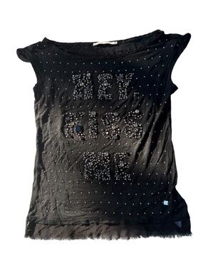 Gaudí Y2K Embellished Graphic Tee Euro Indie Sleaze